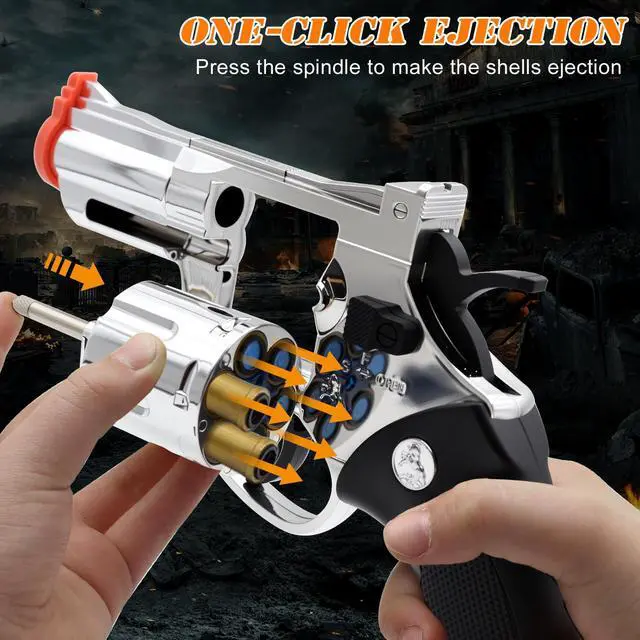 Alt view image 4 of 6 - Toy Revolver Gun with Holster, Soft Bullet Toy Guns for Outdoor Shooting Games & Pretend Play Gun Toys for Birthday Gifts Christmas, Halloween