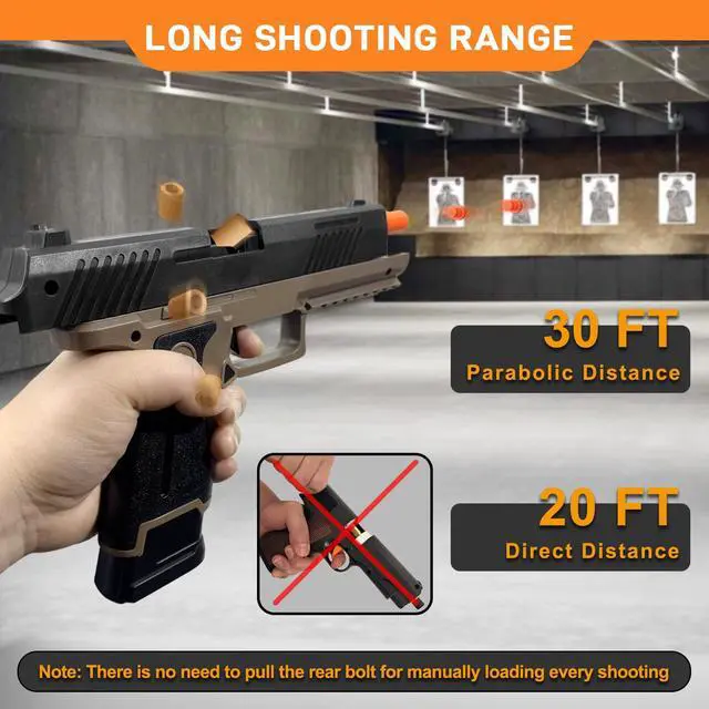 Alt view image 5 of 7 - Automatic Shell Ejecting Toy Gun Pistol, Cool Toy Pistol with Soft Bullets, Educational Model Toys, Gifts for Kids