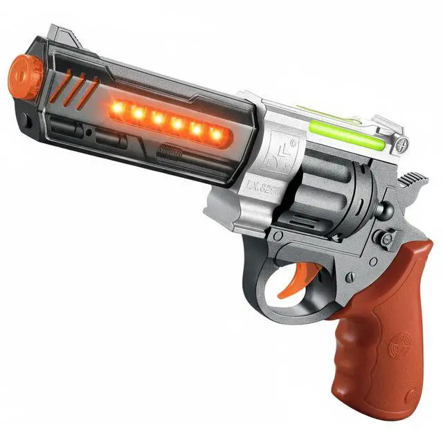 Main image of Toy Revolver Gun with Lights and Sound, 12 Inch Kids Pistol