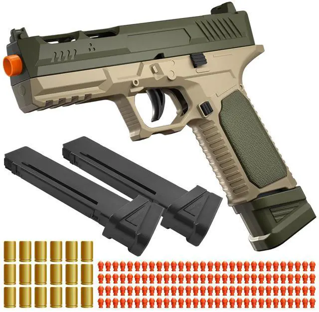 Main image of Soft Bullet Toy Gun with Shell Ejecting,Realistic Toy Gun Pistol with 120 Soft Bullets,18 Shells,and 2 Magazines, Christmas Birthday Gifts for Boys Girls Kids & Adults Age 8+(Green)