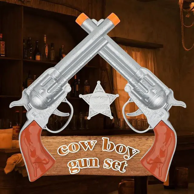 Alt view image 4 of 7 - Cowboy Toys Set, 6Pieces Brown Adjustable Cowboy Gun Belt and Holster for Kids, Vintage Dress-up Accessories Costume Gift for Halloween