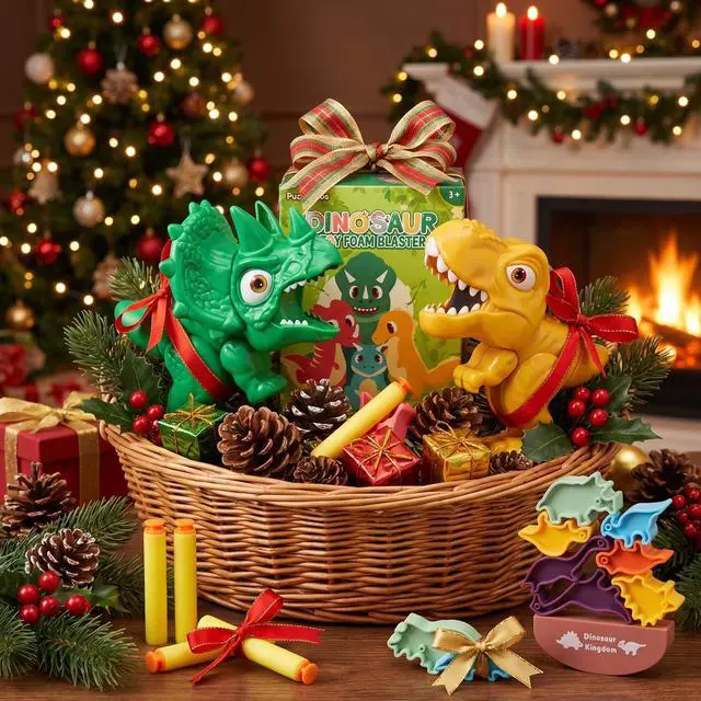 Alt view image 6 of 7 - Dinosaur Shooting Game Toy Nerf Gun for Toddlers 3-8 Years 20 Darts
