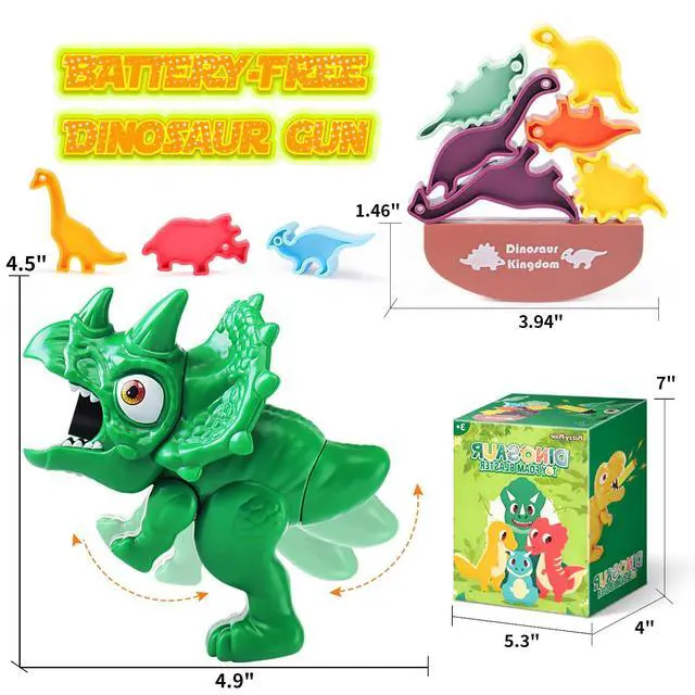 Alt view image 5 of 7 - Dinosaur Shooting Game Toy Nerf Gun for Toddlers 3-8 Years 20 Darts