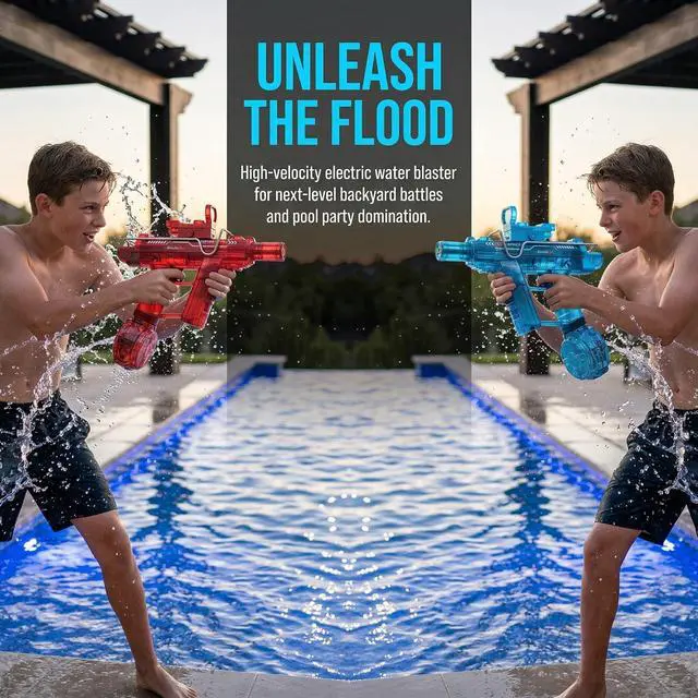 Alt view image 3 of 7 - Electric Water Guns for Kids Age 3+,Light Up Automatic Watergun
