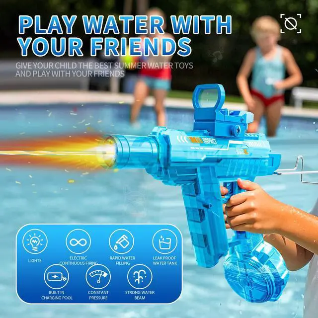 Alt view image 5 of 7 - Electric Water Guns for Kids Age 3+,Light Up Automatic Watergun