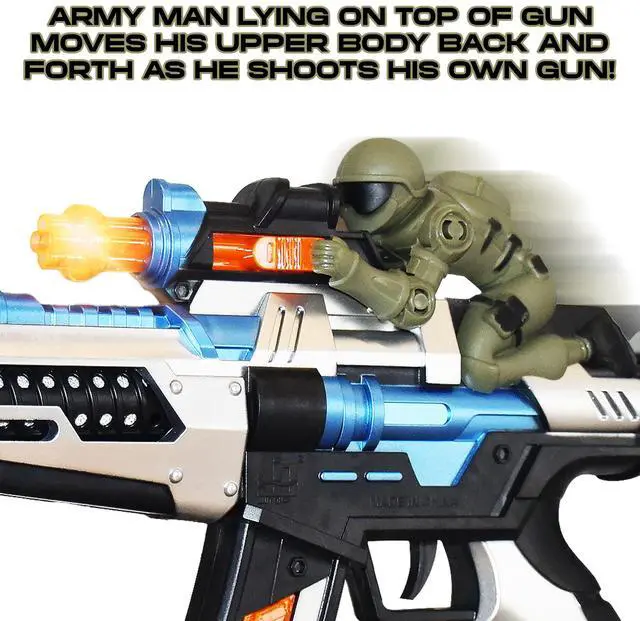 Alt view image 5 of 7 - FuryX Light Up Toy Gun for Kids with Sound & LEDs, 16 Inch