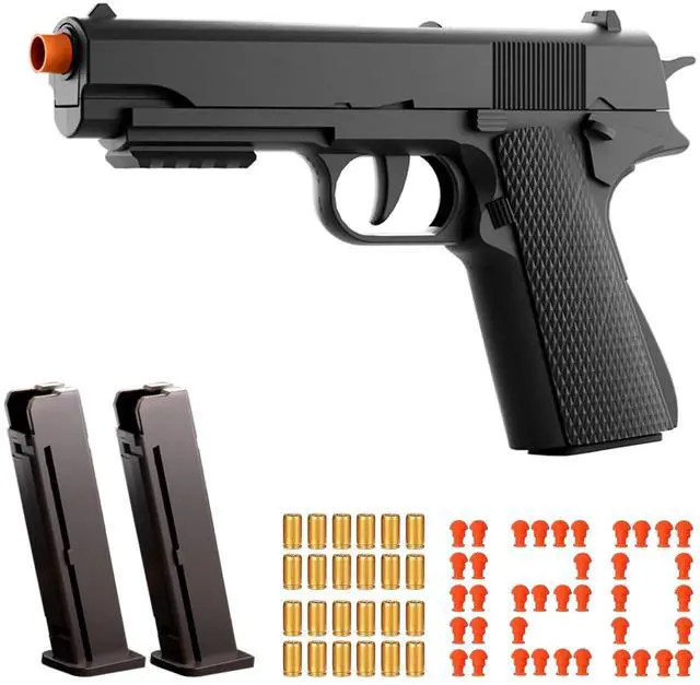 Main image of Toy Gun, Children's Soft Toy Guns, 24shells120 Soft Bullets, Empty Shell Toy Guns, Christmas and Birthday Gifts (1911 Black)