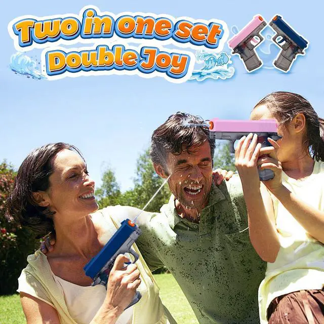 Alt view image 4 of 7 - 2 Pack Water Guns for Kids - Squirt Gun Water Blaster Soaker Water Pistol Toys for Toddlers Child Boys Girls, Ideal Summer Gifts for Swimming Pool Beach Party Outdoor Shooting Game Water Fighting Toy