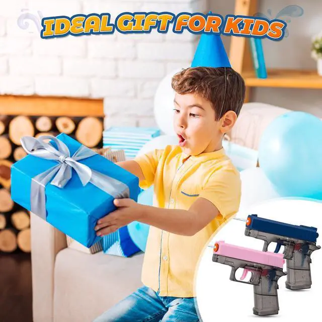 Alt view image 7 of 7 - 2 Pack Water Guns for Kids - Squirt Gun Water Blaster Soaker Water Pistol Toys for Toddlers Child Boys Girls, Ideal Summer Gifts for Swimming Pool Beach Party Outdoor Shooting Game Water Fighting Toy