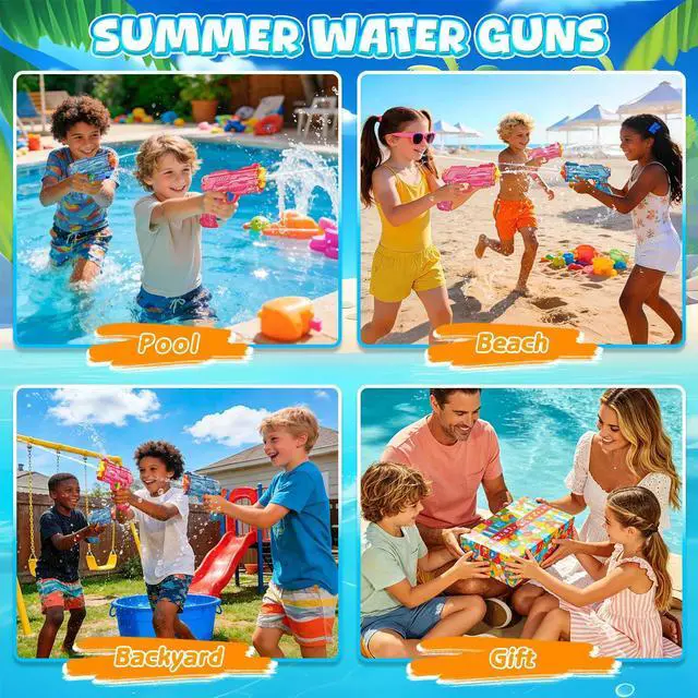 Alt view image 6 of 7 - Water Guns for Kids, 2 Pack Small Squirt Guns