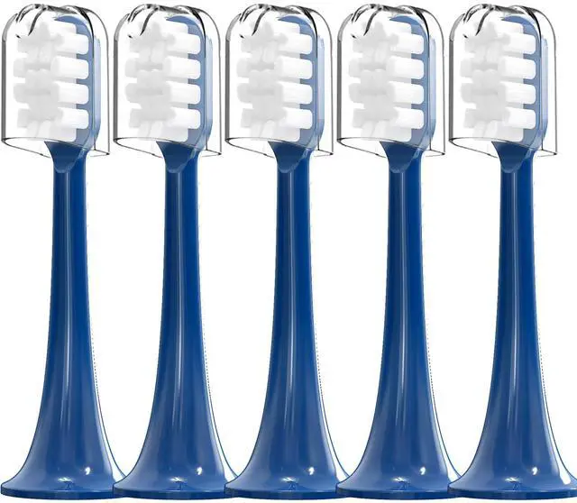 Main image of Toothbrush Replacement Heads Compatible with Snow Gen2 Electric Toothbrush,No LED Whitening,with Dust Cover,5 Pack (Polar Blue, Medium)