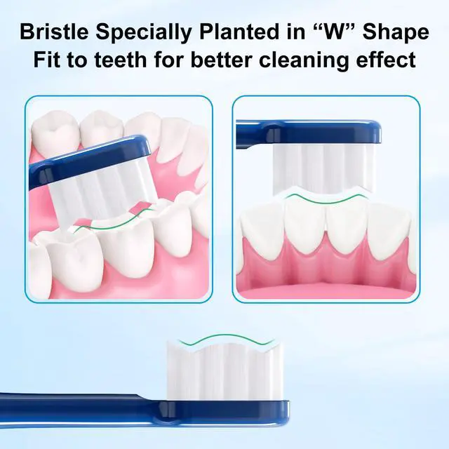 Alt view image 4 of 7 - Toothbrush Replacement Heads Compatible with Snow Gen2 Electric Toothbrush,No LED Whitening,with Dust Cover,5 Pack (Polar Blue, Medium)
