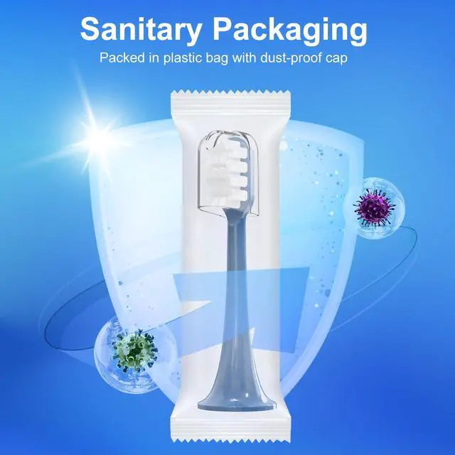 Alt view image 5 of 7 - Toothbrush Replacement Heads Compatible with Snow Gen2 Electric Toothbrush,No LED Whitening,with Dust Cover,5 Pack (Polar Blue, Medium)