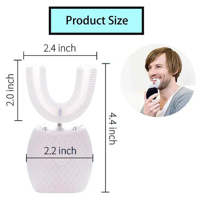 Alt view image 5 of 7 - Automatic Toothbrush for Adult Rechargeable Waterproof Timer Travel White