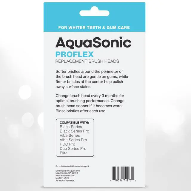Alt view image 7 of 7 - Genuine Proflex Replacement Brush Heads | ADA Accepted | for Whiter Teeth & Gum Care | Compatible with Duo Series PRO and Others (8 Pack Black & White)