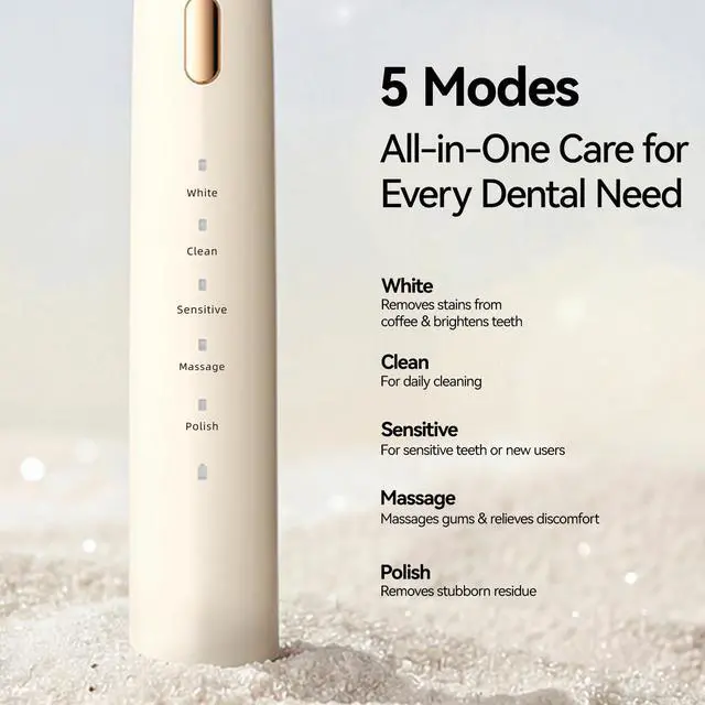 Alt view image 5 of 6 - Electric Toothbrush for Adults 180 Days Battery Life 5 Modes 8 Heads