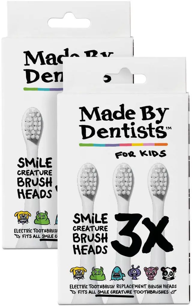 Main image of Kids Electric Toothbrush Replacement Heads 6 Heads (2x3) - Soft Bristles Brush Head for Gentle Care, 18 Months Supply