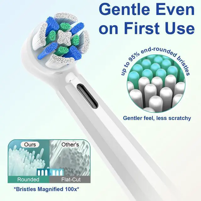 Alt view image 2 of 7 - iO Replacement Heads Compatible with Oral b iO 2/3/4/5/6/7/8/9/10 Series Electric Toothbrush,Toothbrush Heads with Medium-Hard Bristles for Plaque Removal & Teeth Care