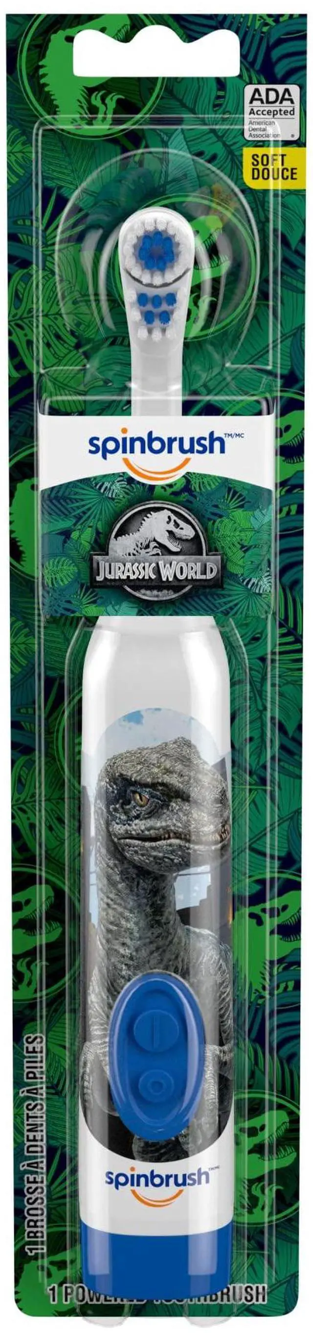 Alt view image 7 of 7 - Jurassic World Battery Powered Electric Toothbrush for Children Ages 3+ with 1 AA Battery, Soft Head Bristles, Leakproof SoftSwitch, Ready-to-Use (Pack of 2)