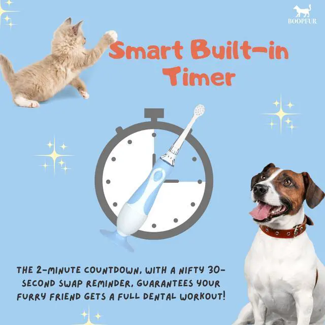 Alt view image 4 of 7 - Dog Electric Toothbrush for Pets with Soft Bristles & LED Light - Fresh Breath, Dental Care, Easy Teeth Cleaning | Pet Electric Toothbrush for Dogs and Cats, Dog Tooth Brushing Kit, Tartar Stain