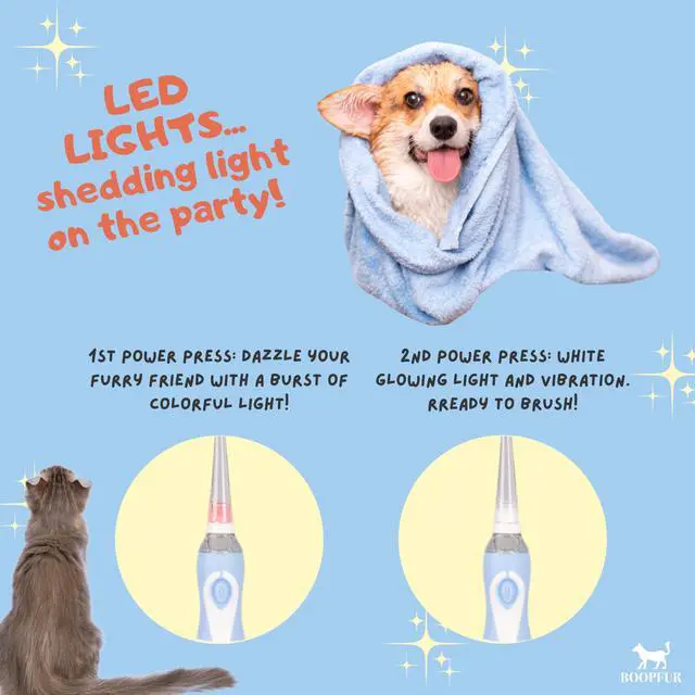 Alt view image 3 of 7 - Dog Electric Toothbrush for Pets with Soft Bristles & LED Light - Fresh Breath, Dental Care, Easy Teeth Cleaning | Pet Electric Toothbrush for Dogs and Cats, Dog Tooth Brushing Kit, Tartar Stain