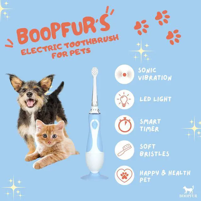 Alt view image 2 of 7 - Dog Electric Toothbrush for Pets with Soft Bristles & LED Light - Fresh Breath, Dental Care, Easy Teeth Cleaning | Pet Electric Toothbrush for Dogs and Cats, Dog Tooth Brushing Kit, Tartar Stain