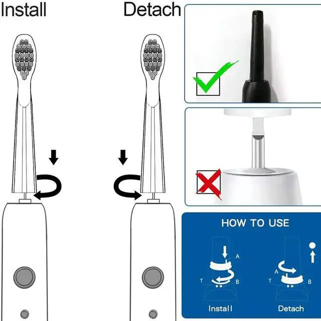 Alt view image 3 of 7 - Toothbrush Heads for FairyWill, Replacement Brush Heads for Fairy Will, Electric Toothbrush Replacement Heads for Fairywill FW-507/508/551/515/917/959, FW-D1/D3/D7/D8