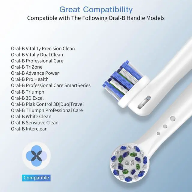 Alt view image 3 of 7 - Replacement Toothbrush Heads for Oral B Braun, 8 Pack Professional Electric Toothbrush Heads, Precision Clean Brush Heads Refill Compatible with Oral-B 7000/Pro 1000/9600/ 5000/3000/8000 (8pack)