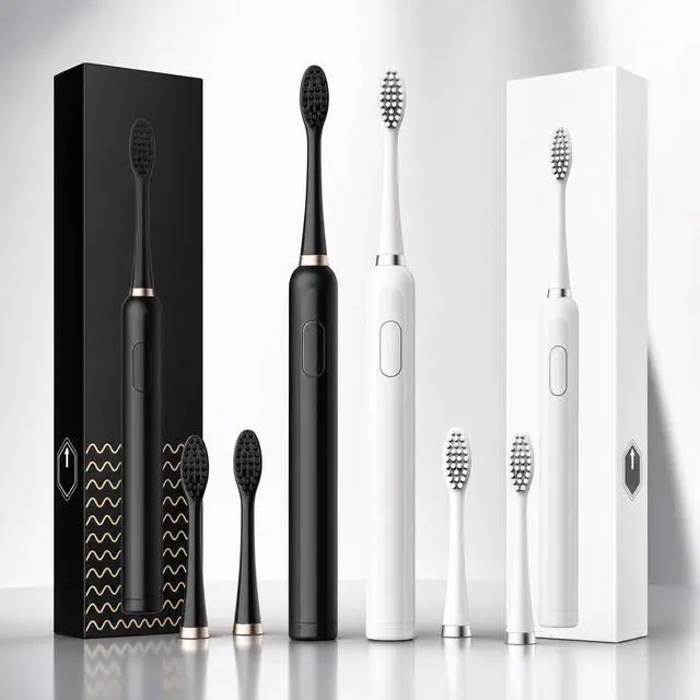 Alt view image 2 of 6 - Sonic Electric Toothbrush, White, 2 Brushing Modes, 28000 Strokes/Min, with Travel Case and Extra Brush Head