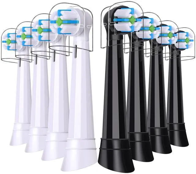 Main image of 8 Pack Brush Head Compatible with Oral B IO Electric Toothbrushes, Replacement Toothbrush Heads Compatible with Oral B IO 2/3/4/5/6/7/8/9/10, Clean Your Teeth (Black/White)