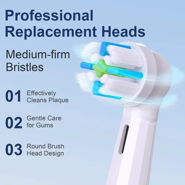 Alt view image 4 of 7 - 8 Pack Brush Head Compatible with Oral B IO Electric Toothbrushes, Replacement Toothbrush Heads Compatible with Oral B IO 2/3/4/5/6/7/8/9/10, Clean Your Teeth (Black/White)