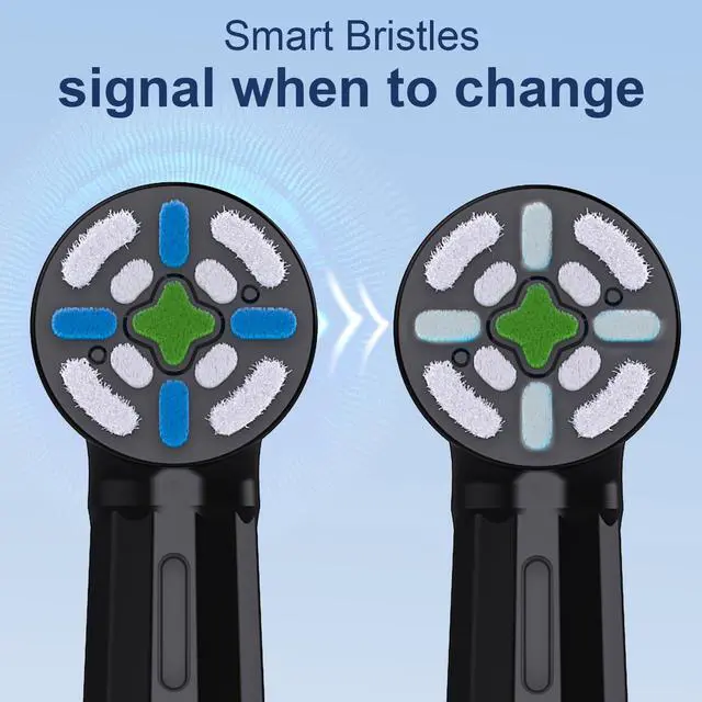 Alt view image 5 of 7 - 8 Pack Brush Head Compatible with Oral B IO Electric Toothbrushes, Replacement Toothbrush Heads Compatible with Oral B IO 2/3/4/5/6/7/8/9/10, Clean Your Teeth (Black/White)