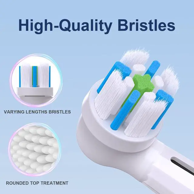 Alt view image 6 of 7 - 8 Pack Brush Head Compatible with Oral B IO Electric Toothbrushes, Replacement Toothbrush Heads Compatible with Oral B IO 2/3/4/5/6/7/8/9/10, Clean Your Teeth (Black/White)