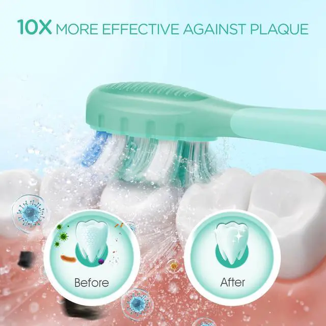 Alt view image 3 of 7 - Travel Electric Toothbrush for Adults, Sonic Toothbrush Green
