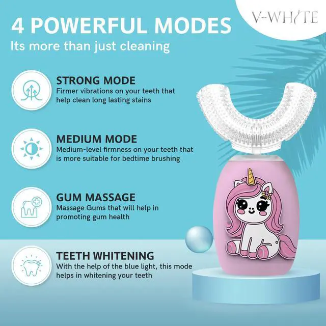 Alt view image 2 of 7 - Ultrasonic U Shaped Auto Brush for Kids - Automatic Toothbrush