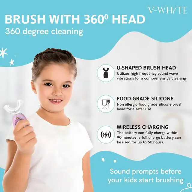 Alt view image 3 of 7 - Ultrasonic U Shaped Auto Brush for Kids - Automatic Toothbrush