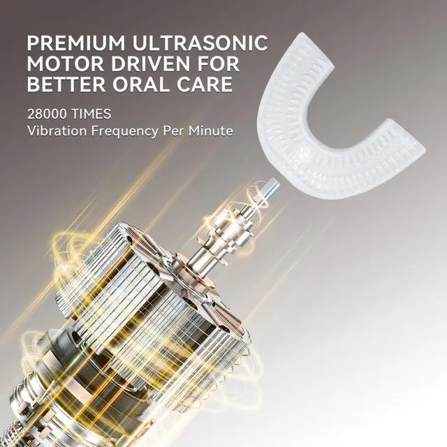 Alt view image 6 of 7 - Adult Ultrasonic Electric Toothbrush, u Shaped autobrush