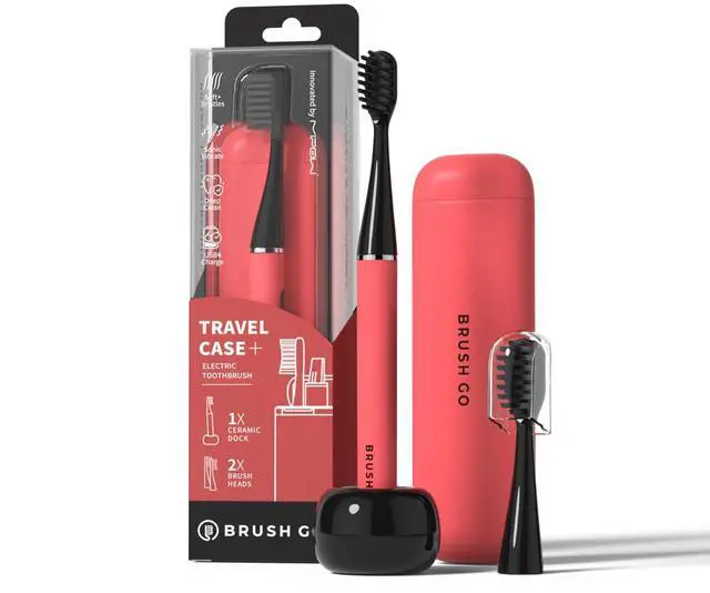 Main image of Slim Pro i4 Electric Toothbrush Rechargeable Smart Ultra Sonic 3 Modes Magnetic Travel Case &Ceramic Dock, 60Day Long Battery Soft Bristles 2Heads IPX7 Waterproof,Color-(Pink)