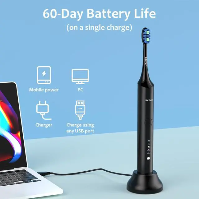 Alt view image 6 of 7 - Sonic Electric Toothbrush for Adults, Rechargeable, 5 Modes