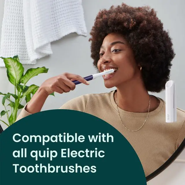 Alt view image 3 of 7 - Sonic Toothbrush Replacement Heads for Adults - 3 Pack - Verified quip Standard Brush Head Refills for Electric Toothbrushes - Soft Bristles, Compact & Flexible - Last 3 Months Each