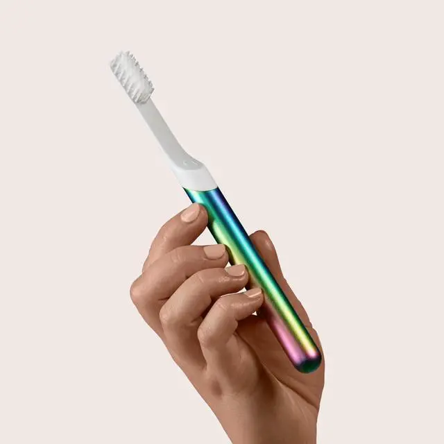 Alt view image 3 of 7 - Metal Sonic Electric Toothbrush for Adults - Time Travel & Soft Bristles with Travel Case & Replacement Brush Head - 3 Month Battery Life, Pride Rainbow