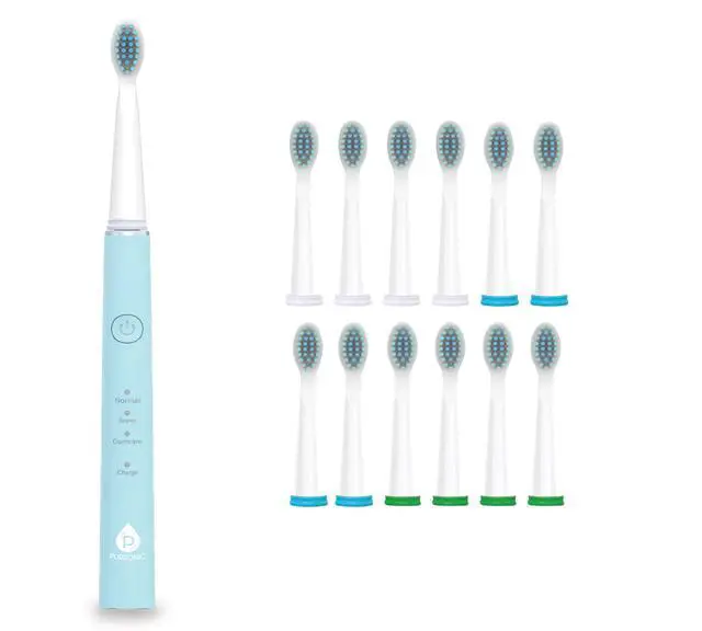 Alt view image 7 of 7 - Whitening USB Rechargeable Sonic Toothbrush-12 Brush Heads!- 38,000 Brush Strokes Per Minute-3 Brushing Modes with 2 Minute Auto Timer (Green)