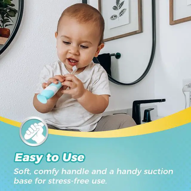 Alt view image 6 of 7 - Toddler Sonic Electric Toothbrush Kids for Ages 1-3 Years, Baby Electric Toothbrush with Cute Dino Cover and Smart LED Timer, 2 Brush Heads (Debby)