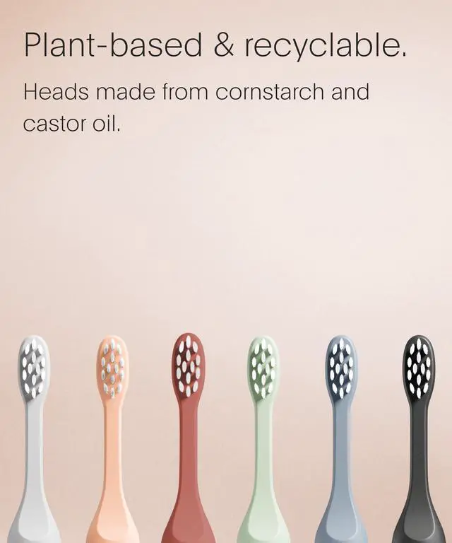Alt view image 3 of 7 - Recyclable Plant-Based, Electric Toothbrush Heads - Long Lasting Replacement Heads | Compatible Only Sonic Electric Toothbrush - Midnight Black, Pack of 3