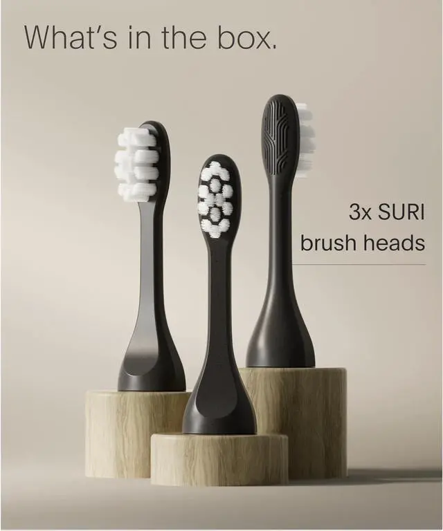 Alt view image 7 of 7 - Recyclable Plant-Based, Electric Toothbrush Heads - Long Lasting Replacement Heads | Compatible Only Sonic Electric Toothbrush - Midnight Black, Pack of 3
