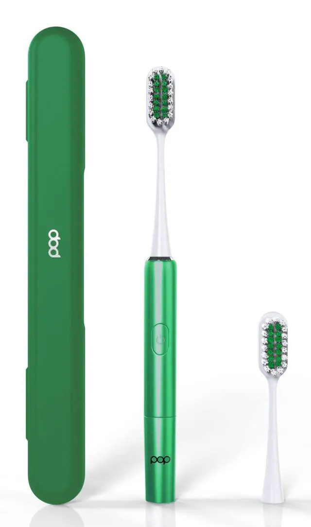 Alt view image 2 of 7 - Go Plus Electric Toothbrush for Adults 2 Speed (Emerald Green) Electric Toothbrush Bathroom Essentials & Travel Essentials 18000-24000 Strokes per Min w/AAA Battery