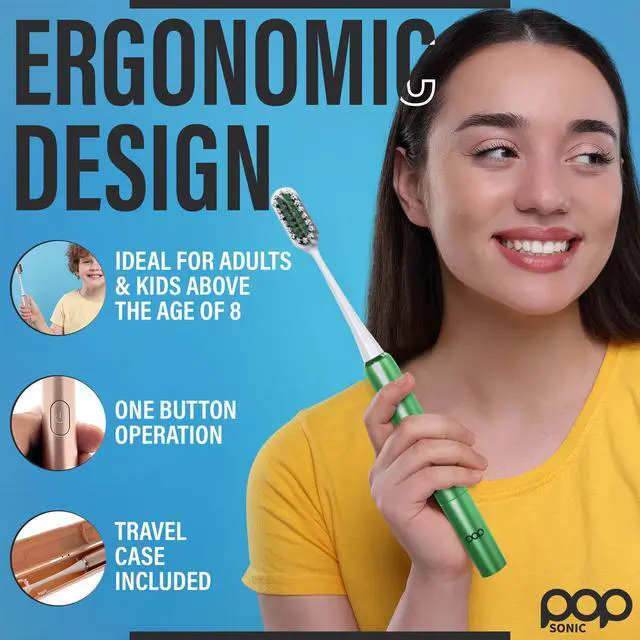 Alt view image 6 of 7 - Go Plus Electric Toothbrush for Adults 2 Speed (Emerald Green) Electric Toothbrush Bathroom Essentials & Travel Essentials 18000-24000 Strokes per Min w/AAA Battery