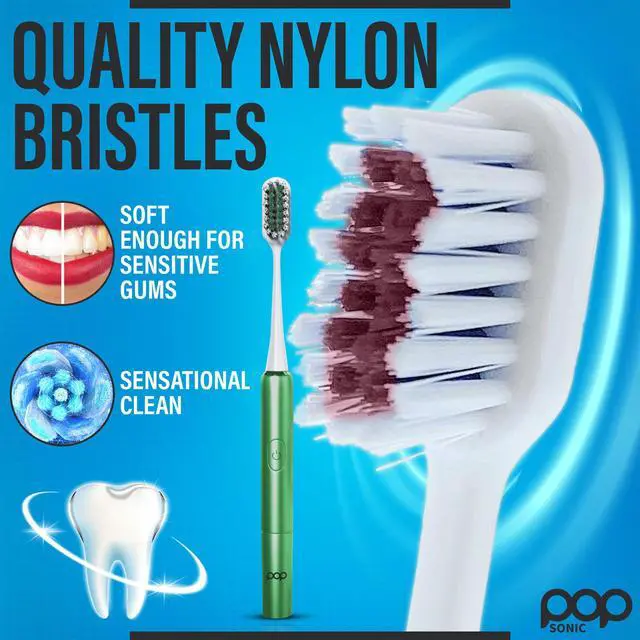 Alt view image 7 of 7 - Go Plus Electric Toothbrush for Adults 2 Speed (Emerald Green) Electric Toothbrush Bathroom Essentials & Travel Essentials 18000-24000 Strokes per Min w/AAA Battery