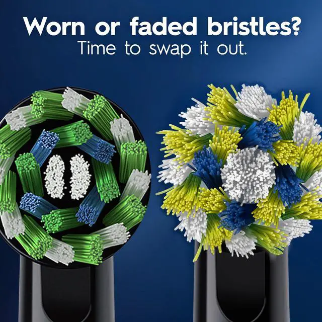 Alt view image 5 of 7 - Electric Toothbrush Replacement Brush Heads, CrossAction, White, 1 Count + 1 Sensitive White