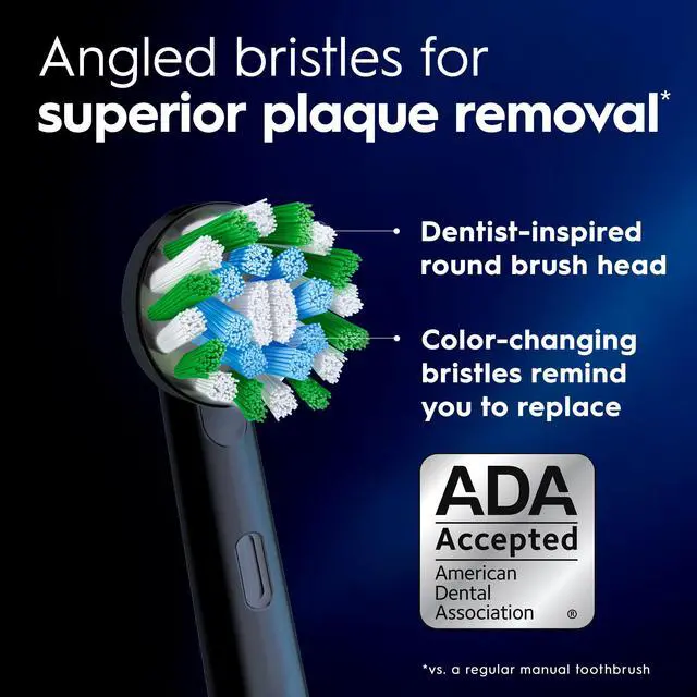 Alt view image 6 of 7 - Electric Toothbrush Replacement Brush Heads, CrossAction, White, 1 Count + 1 Sensitive White